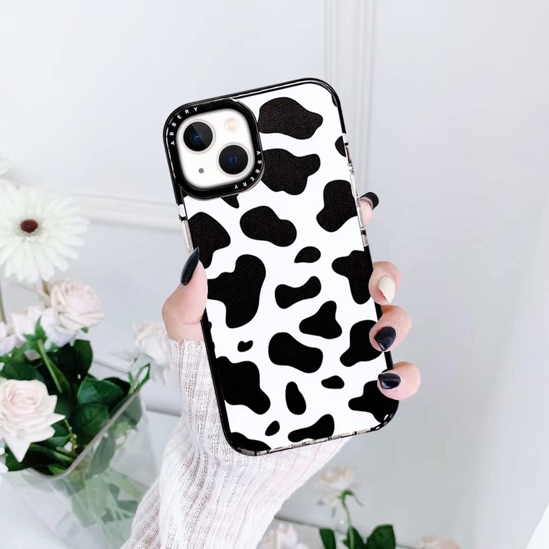 Abbery Designed For Iphone 13 Mini Case Cow Print, Clear With Design Cow Pattern Cute Silicone Tpu Sturdy Shockproof Protective