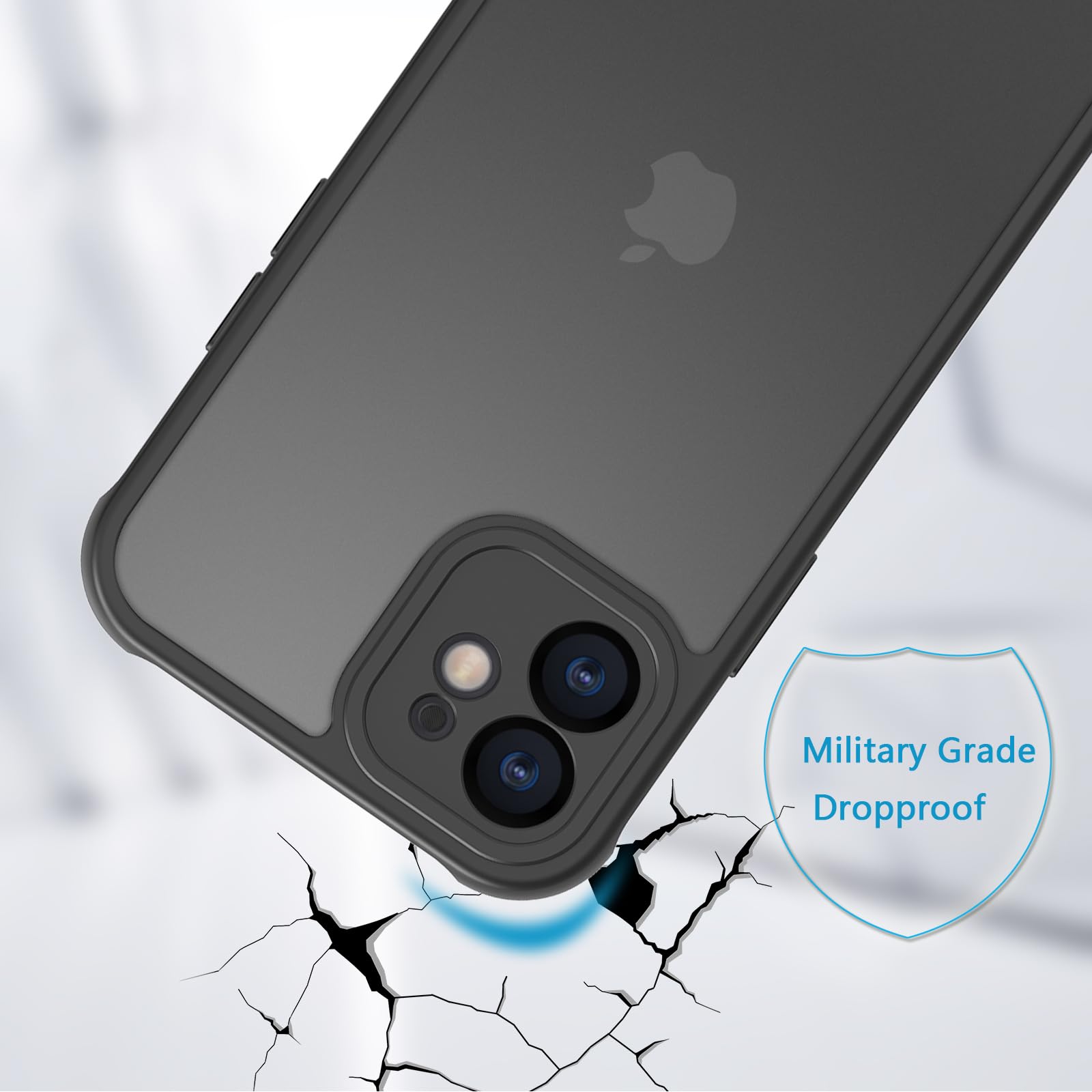 Pinlisheng Matte Case For Iphone 11 Case,Shockproof Protective Hard Back Slim Phone Case,Frosted Translucent Back Phone Cover, A