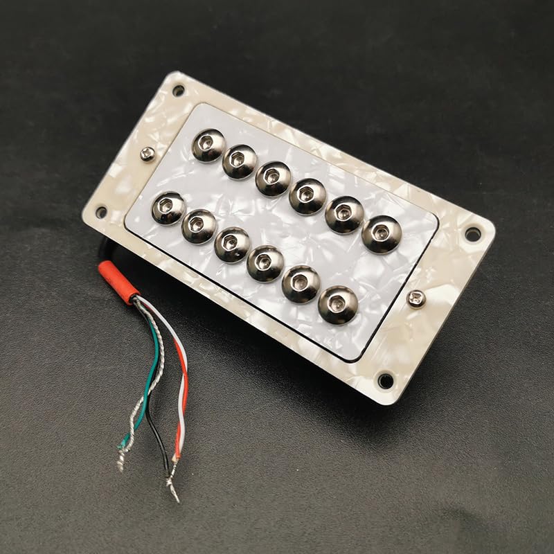 Maxcheer White Pearl Electric Guitar Humbucker Adjustable Screw Dual Coil For 6 String Electric Guitar Coil Splitting Pickup N7.