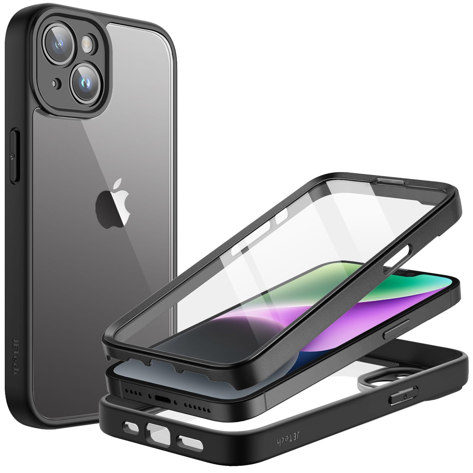 JETech Case for iPhone 14 Plus, 360 Protection, Black