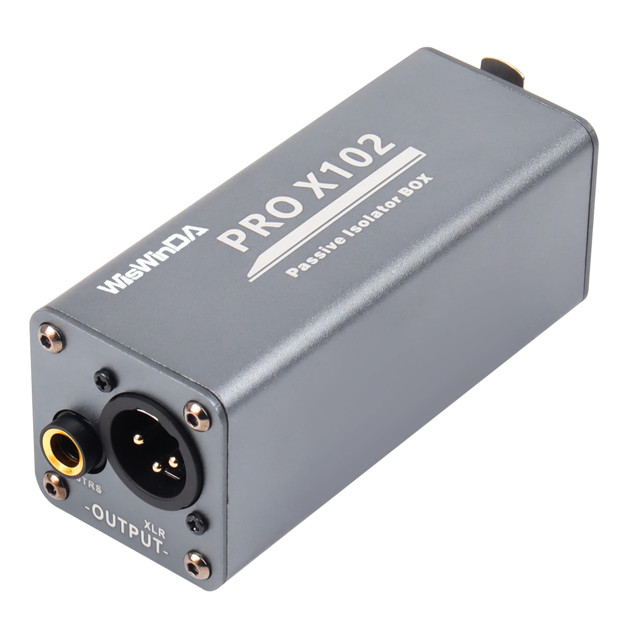 WisWinDa Pro X102-1S 1/4 6.35 TRS/TS/XLR Multi-Purpose Hum Eliminator Box Microphone and Audio Player Ground Loop Noise Isolator