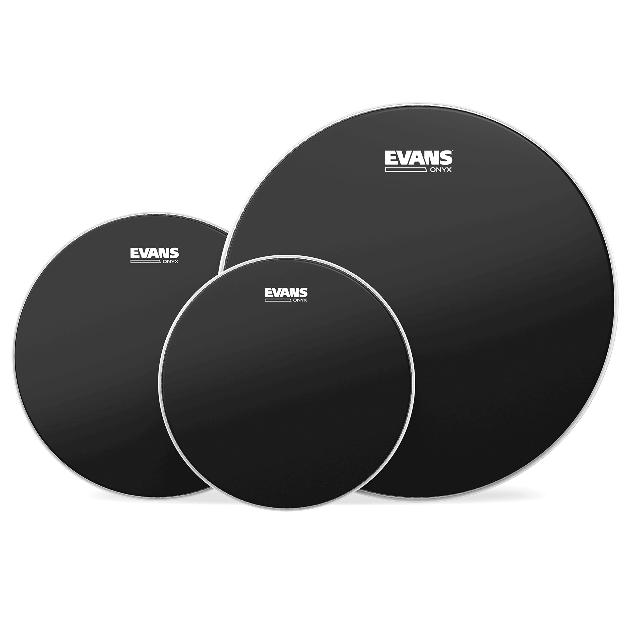 Evans Drum Heads   Onyx 2 Ply Tompack Coated, Rock (10 Inch, 12 Inch, 16 Inch)