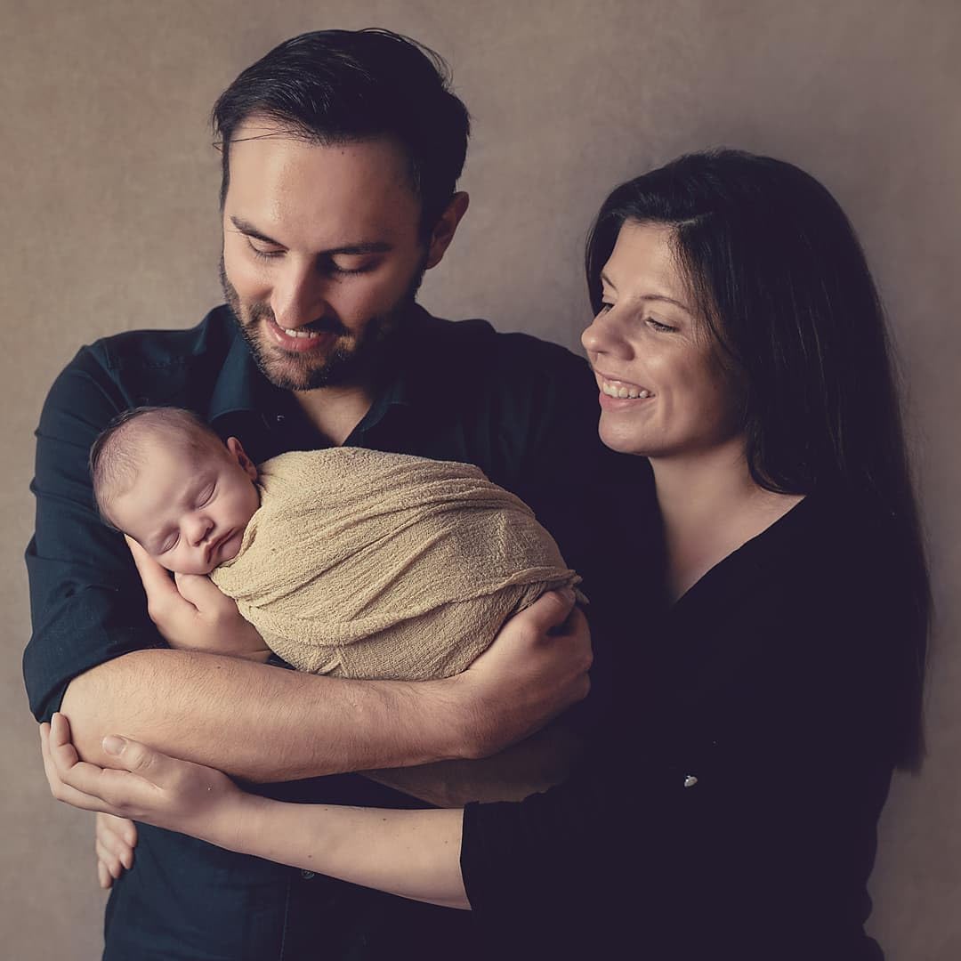 Kate 5X6.5Ft(1.5X2M) Tan Blue Collapsible Backdrop Double Sided Folding Backgrounds Pop Up Reversible Backdrops For Photo Video