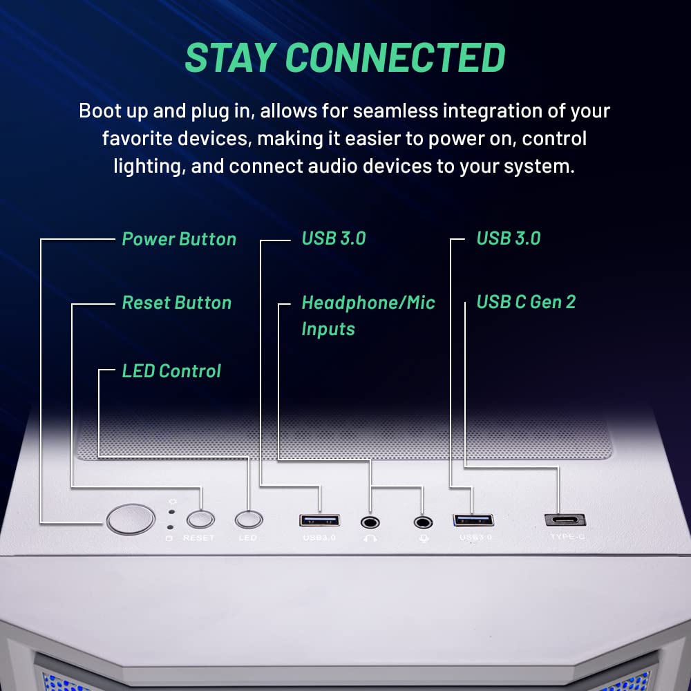Skytech Gaming Archangel Gaming PC - Ryzen 5 3600, RTX 3060, 16GB RAM, 1TB SSD, White, Model ST-ARCH4-0554-W