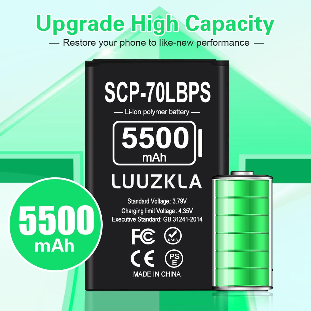 Luuzkla 5500Mah Scp 70Lbps Battery, (2024 New Upgrade) Super Capacity Replacement Battery Compatible With Kyocera Scp 70Lbps  0