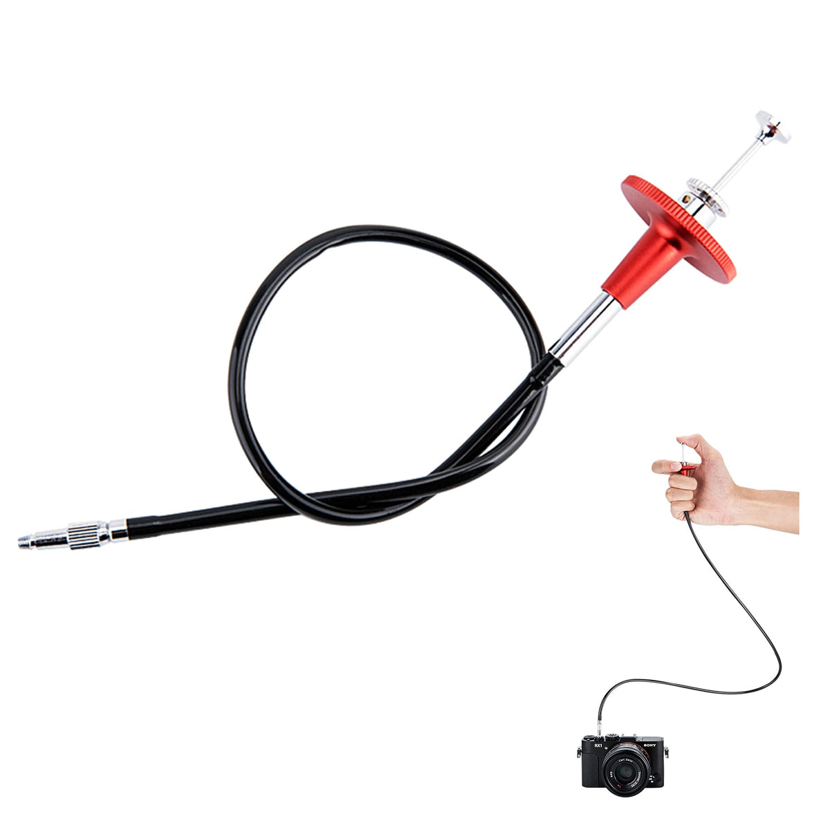 JJC Mechanical Shutter Release Cable Cord with Bulb-Lock for Fuji Fujifilm X-T5 X-T4 X-T3 X-T50 X-T30 II X-M5 X-PRO3 X100VI X100V X-T2 X-T20 X100F X-E4, Sony RX1R II RX10 IV III, Lecia M10 M9 & More