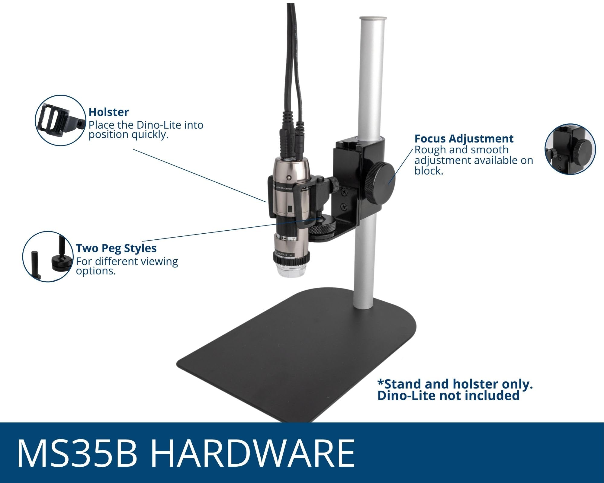 Dunwell Tech, Inc Ms35B Rigid Tabletop Stand Designed For Dino Lite