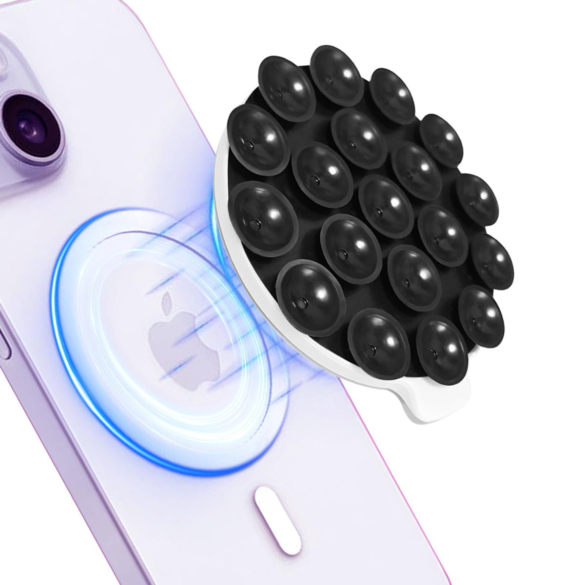 Azxyi Silicone Suction Cup Phone Mount, Magnetic Silicone Suction Phone Case Stand, Hands Free Mirror Shower Phone Holder, Perfe