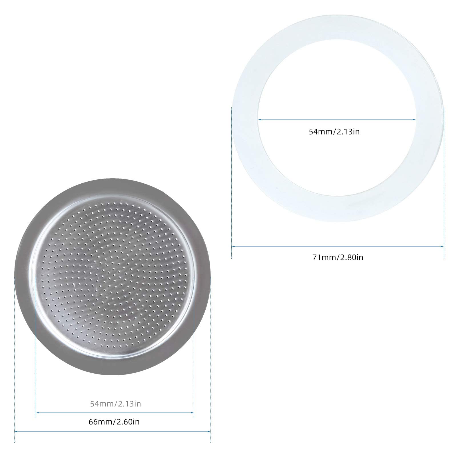 Stovetop Espresso Maker Replacement Silicone 6 Cup Size Gasket Seals And Filter Screen For Easyworkz Moka Pot