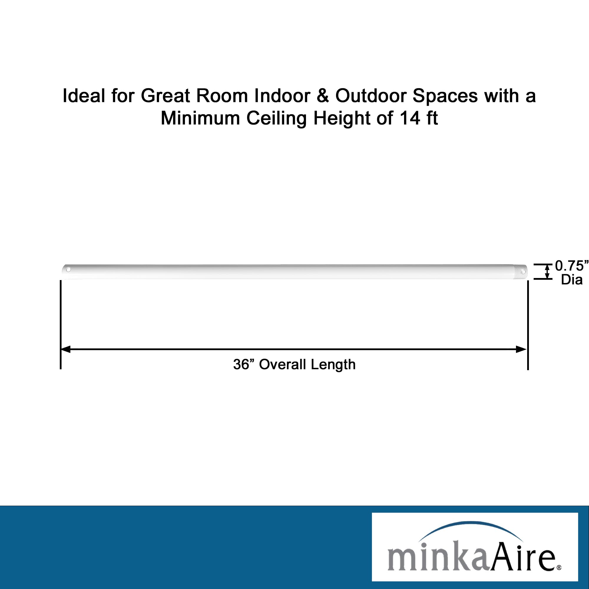 Minka Aire Dr536 44, 36'' Downrod, White