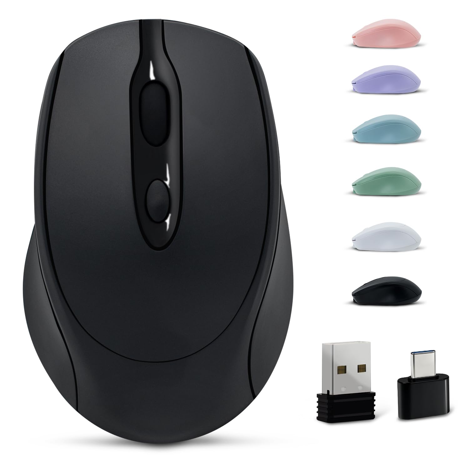 Dolrso Bluetooth Mouse,Rechargeable Wireless for Laptop/iPad/MacBook Pro/Air, Silent Mouse Portable Slim for Surface Pro/PC/Leno