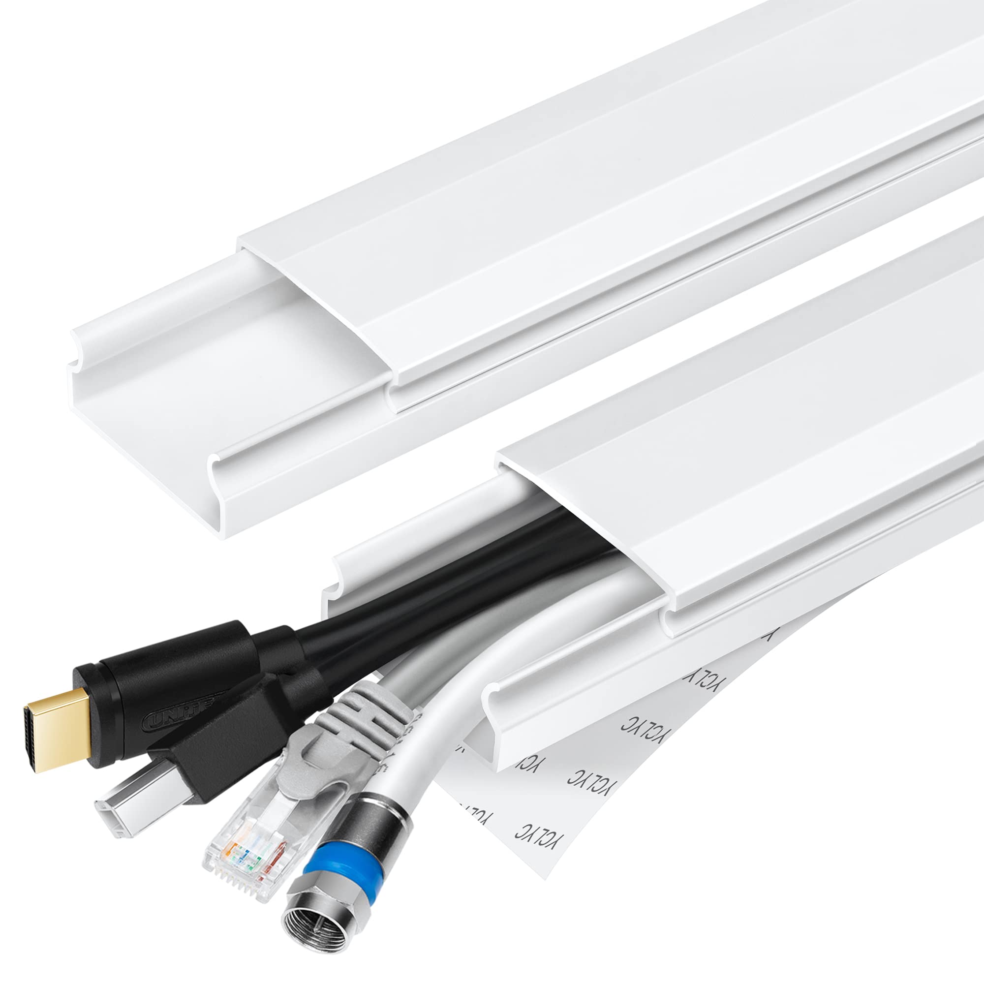 Tv Cable Hider   62.8In Pvc Cord Hider Cable Management Wall, Paintable Cable Concealer For Wall Mounted Tv, Cable Raceway White