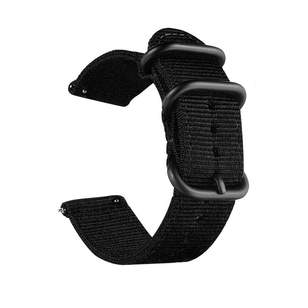 Cnymany 24Mm Universal Ballistic Watch Band, Nylon Canvas Woven Loop Replacement Strap Wristband Buckle Fastener Adjustable Clos