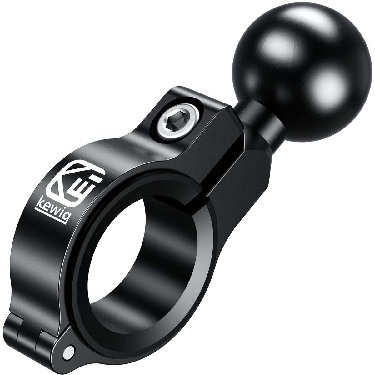 Brcovan Aluminum Alloy Handlebar Mount Base With 1'' Tpu Ball For Round Rail Diameter 0.5'' 0.87'' 1'' 1.125'' 1.26'', Compatible With Ram Mounts B Size 1 Inch Ball Double Socket Arm