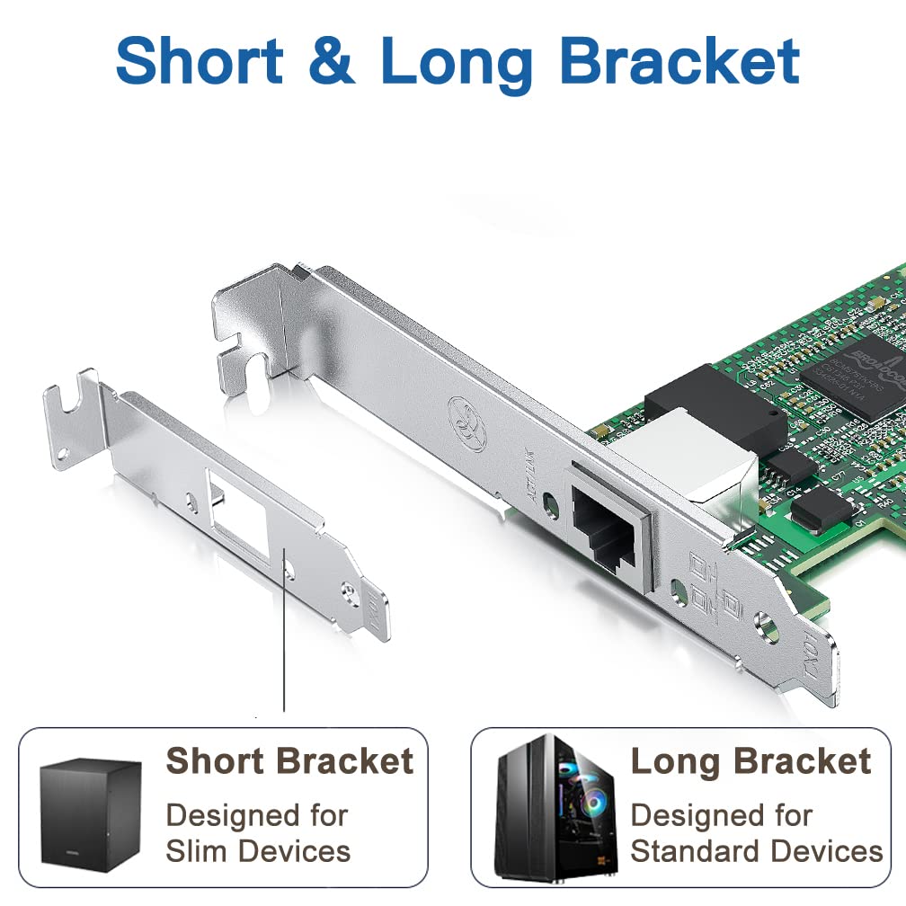 Gigabit Pcie Nic With Dell Broadcom Bcm5751 Chip, 1Gb Network Card Compare To Broadcom Bcm5751 T1 Nic, Single Rj45 Port, Pci E X