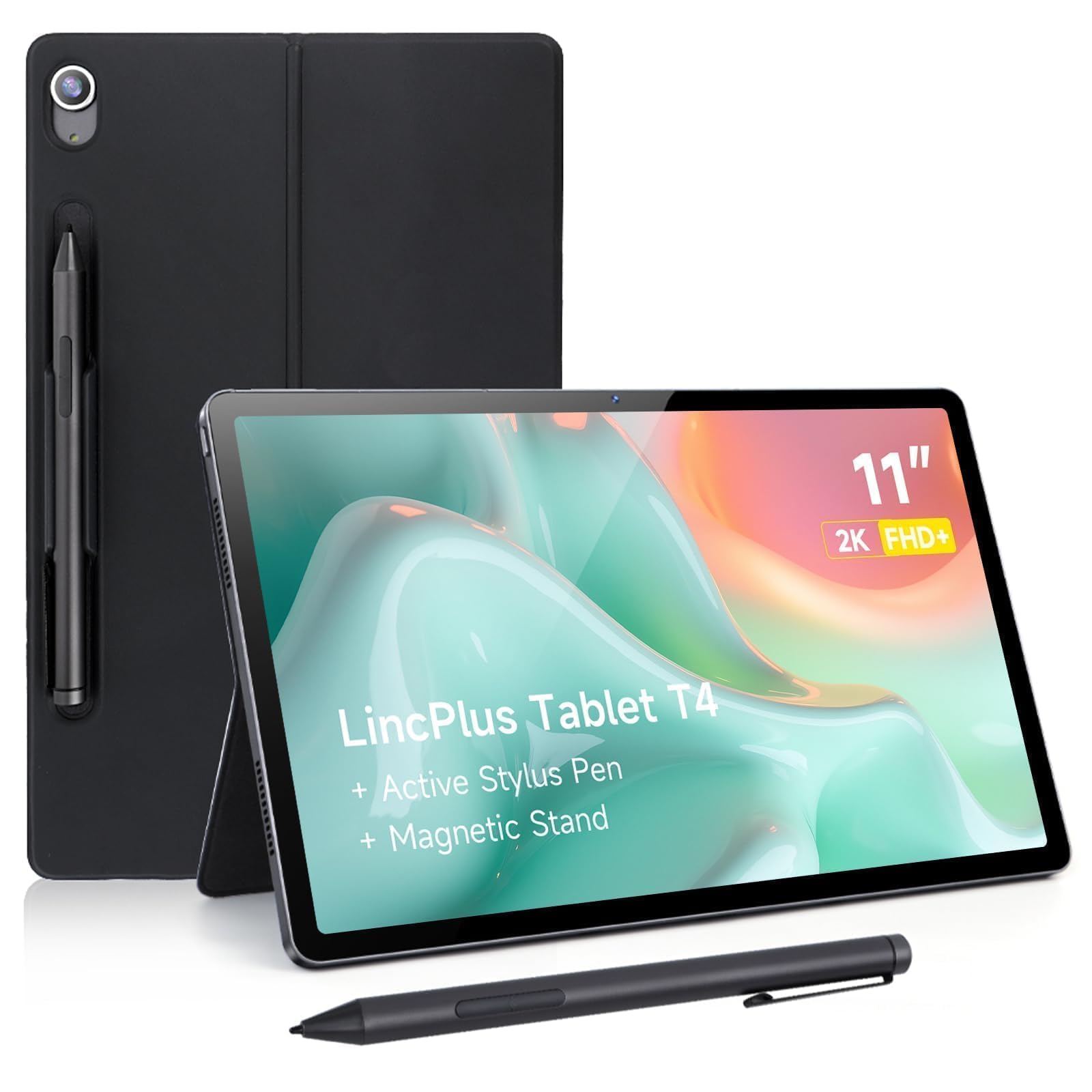 LincPlus T4 Tablet with USI 2.0 Stylus Pen & Magnetic Holder, Android Tablet 11 inch 2K IPS Display, MediaTek Helio G99, 12GB RA