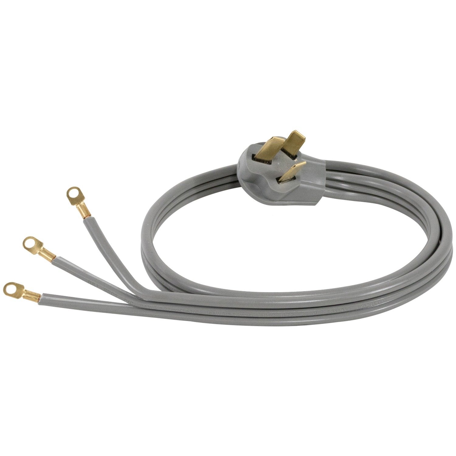 Certified Appliance Accessories 50 Amp Appliance Power Cord, 3 Prong Range Cord, 3 Wires With Eyelet Connectors, 4 Feet, Copper Wire