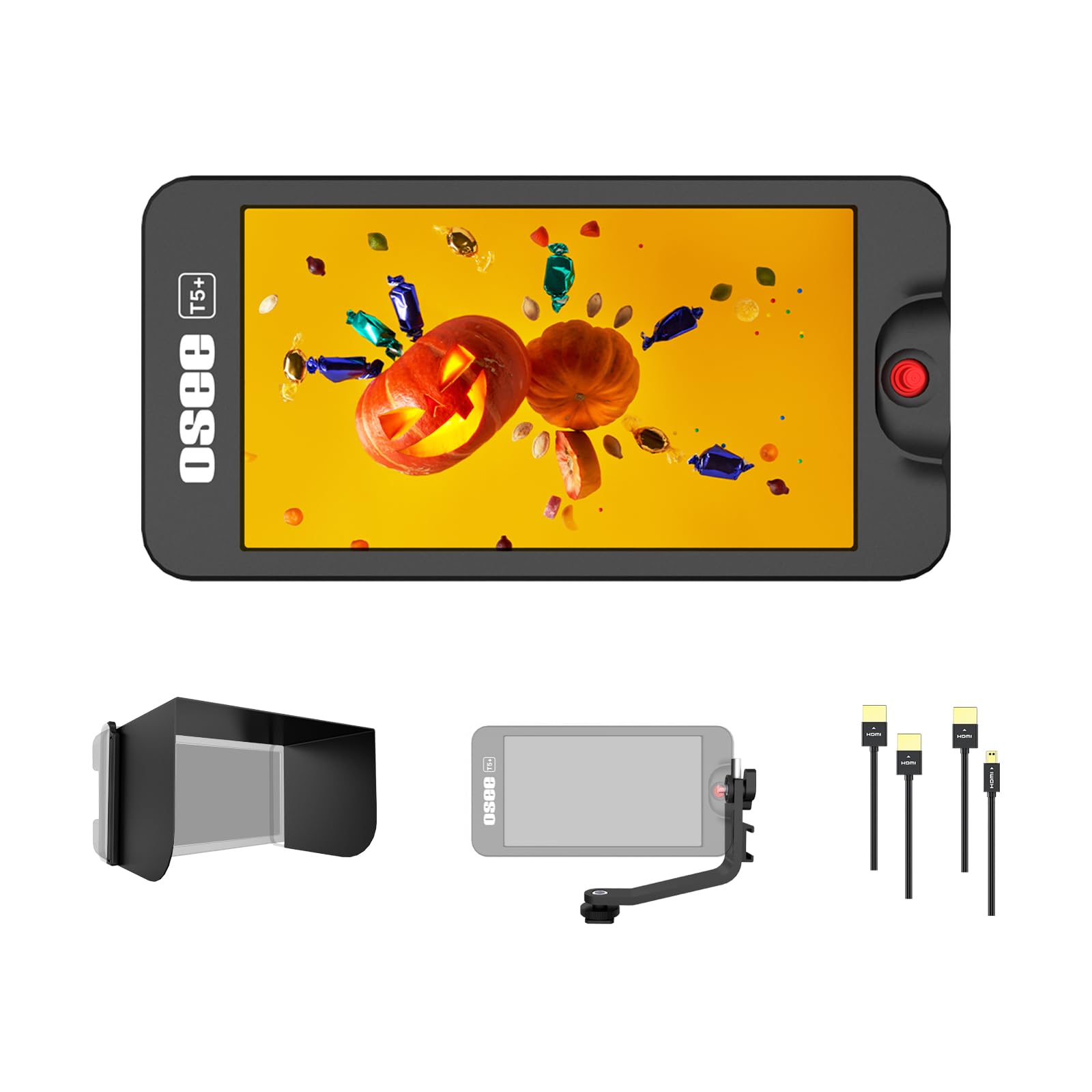 Osee T5+ 5.5 Inch 1000Nits Camera Monitor, Customizable False Color Field Monitor, Hdr 4K Hdmi Input 8 Mysets Preview Workflow Dslr Monitor, Peaking Focus Assist, Waveform, 3D Lut, One Key Operation