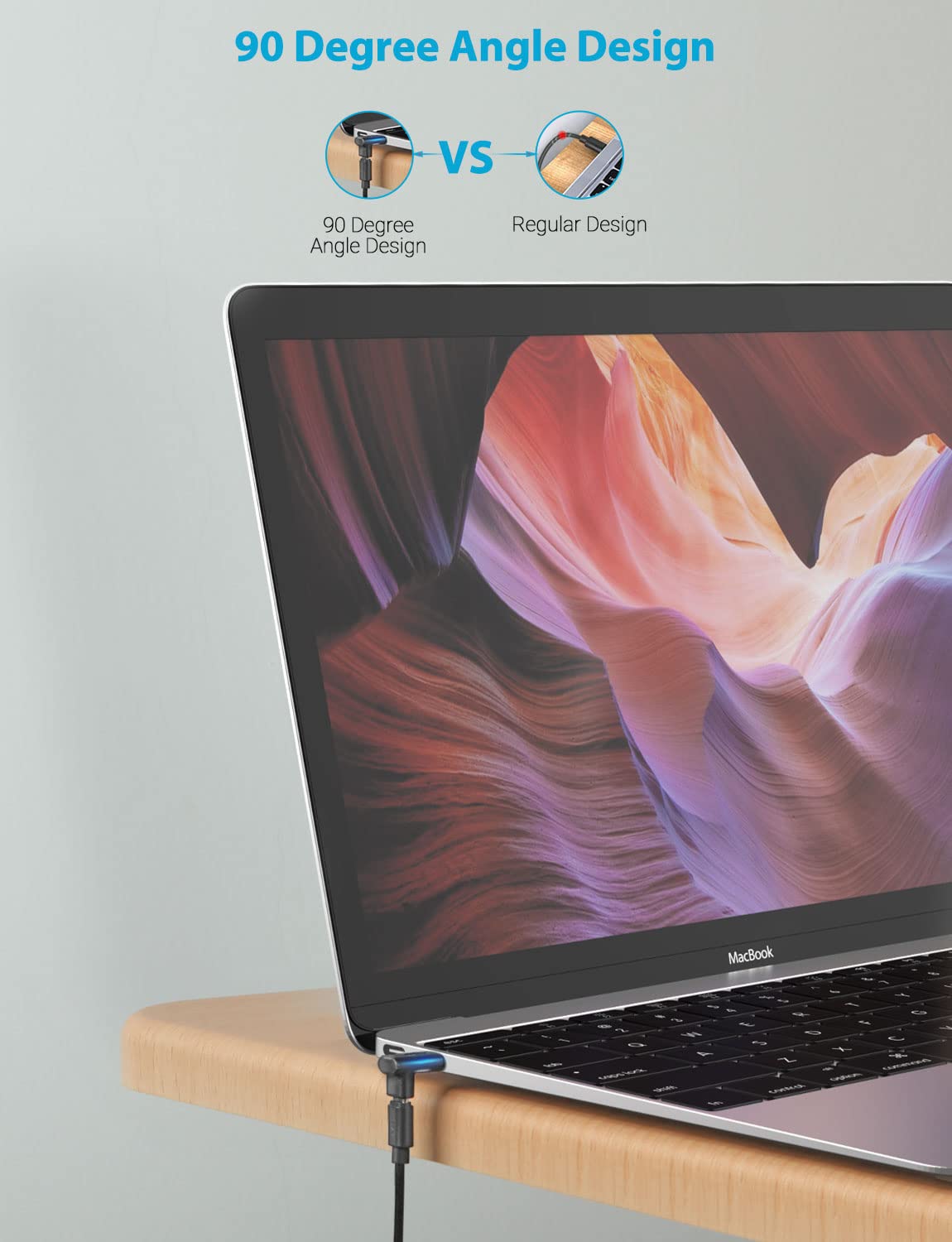 Urwoow Right Angle Type C Usb 3.1 Adapter Extension 90 Degree Male To Female Right & Left Angled Extension (2 Pack)