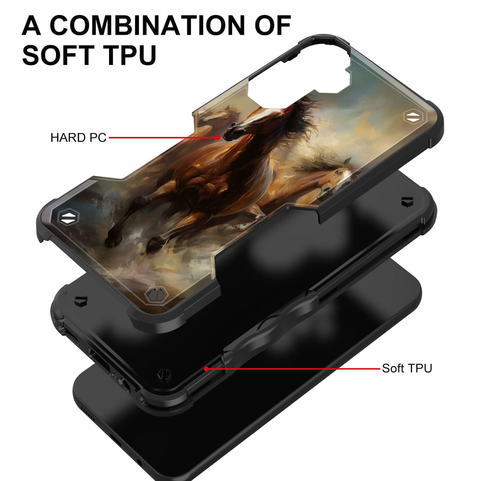 Efgwsder For Galaxy A15 5G Case,[Dual Layer][10 Ft Military Grade Drop Protection] [Non-Slip] Heavy Duty Shockproof Case For Sam