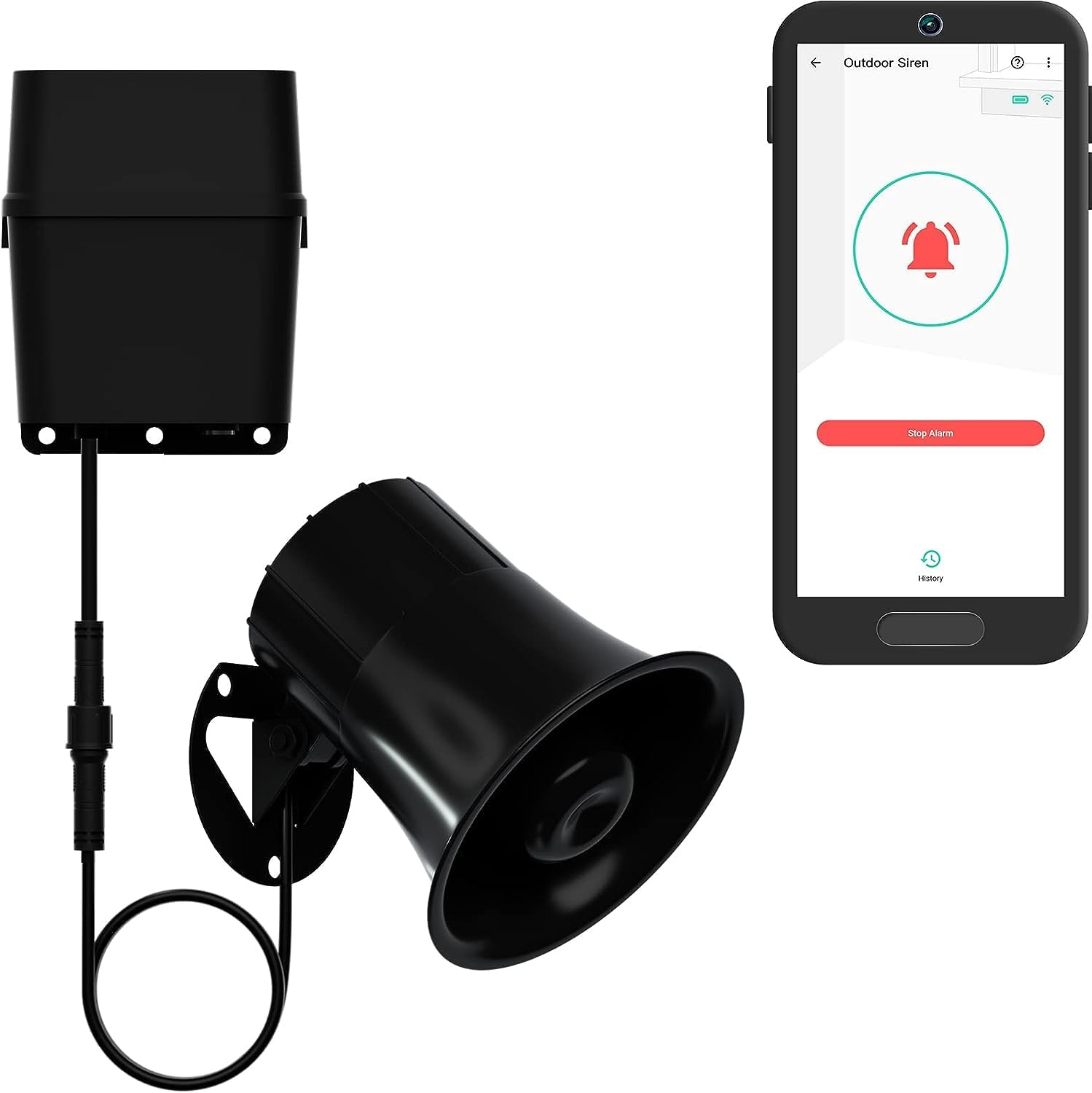 Outdoor Alarm Controller 2, Battery Powered Siren/Alarm/Relay Controller, 12Vdc Out, Optional 12Vdc In, Up To 1/4 Mile Open Air Range, 110Db Siren Included, Yolink Hub Required For Full Functionality!