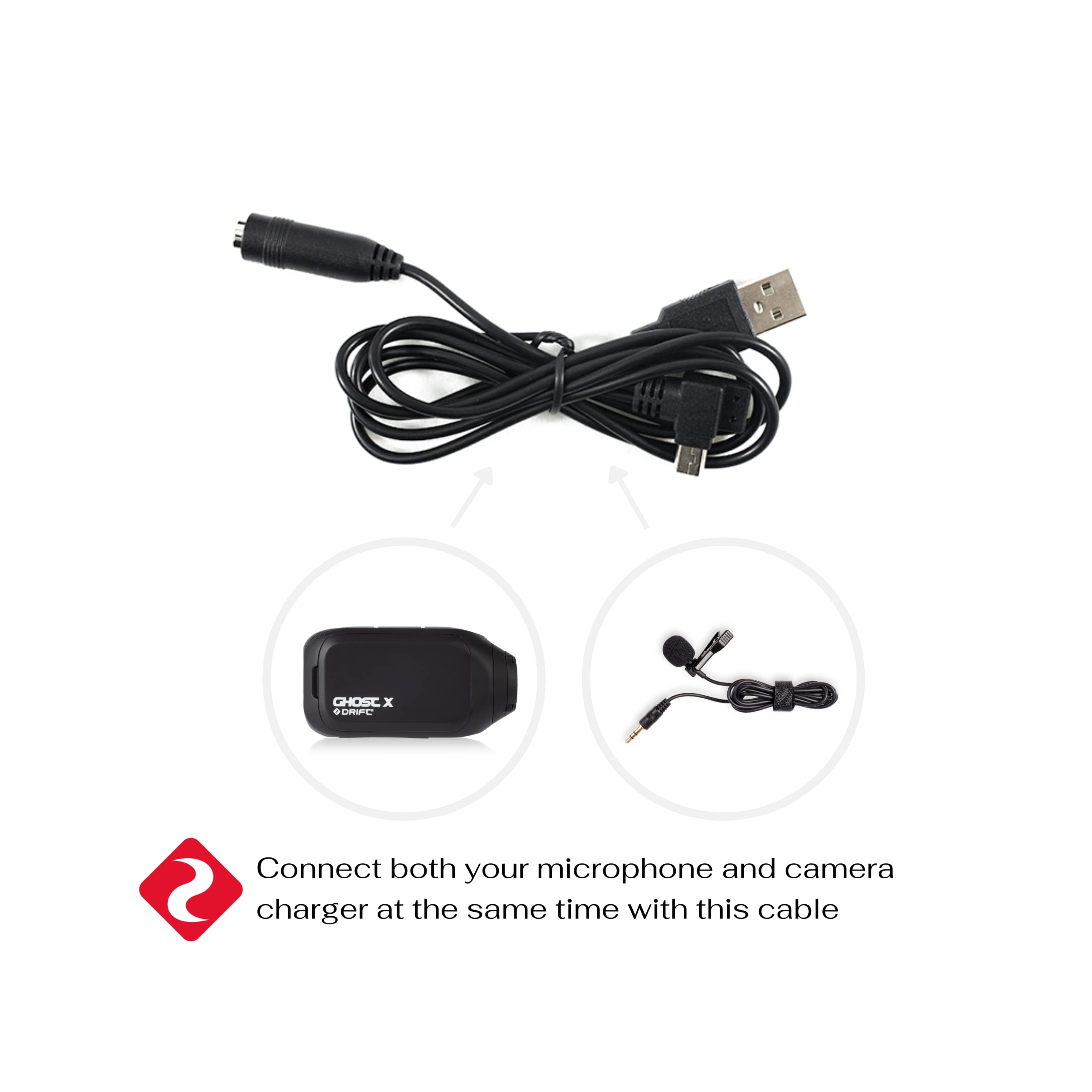 Drift Ghost X/Ghost 4K Microphone And Usb Adapter Cable
