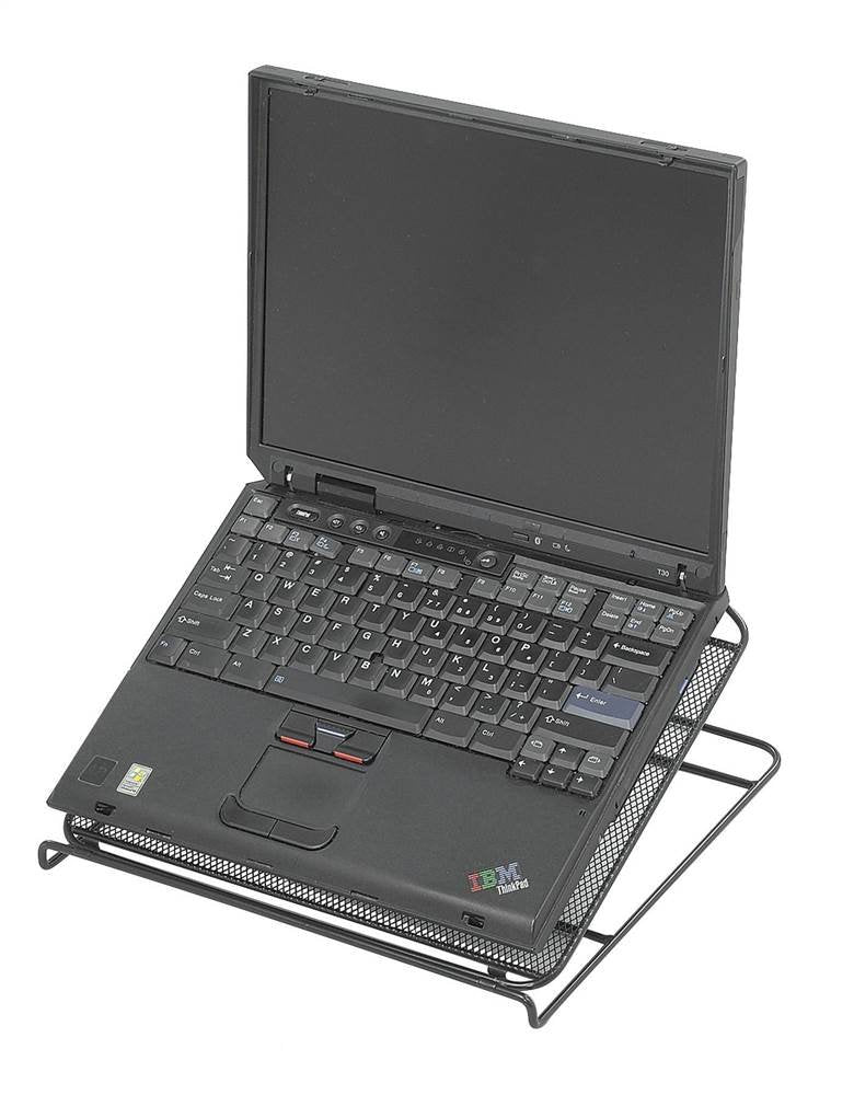 Onyx Adjustable Steel Mesh Laptop Stand, 12 1/4 x 12 1/4 x 1, Black