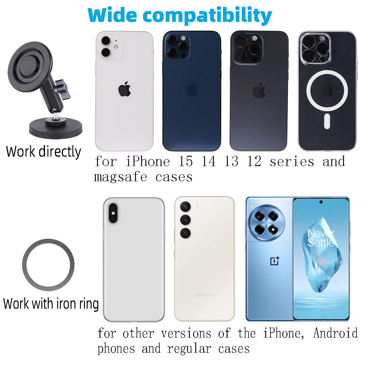 Gym Magnetic Phone Holder For Magsafe, Dual Magnetic Phone Mount For Gym Attach To Metal Surface, Compatible With Iphone 16 15 1