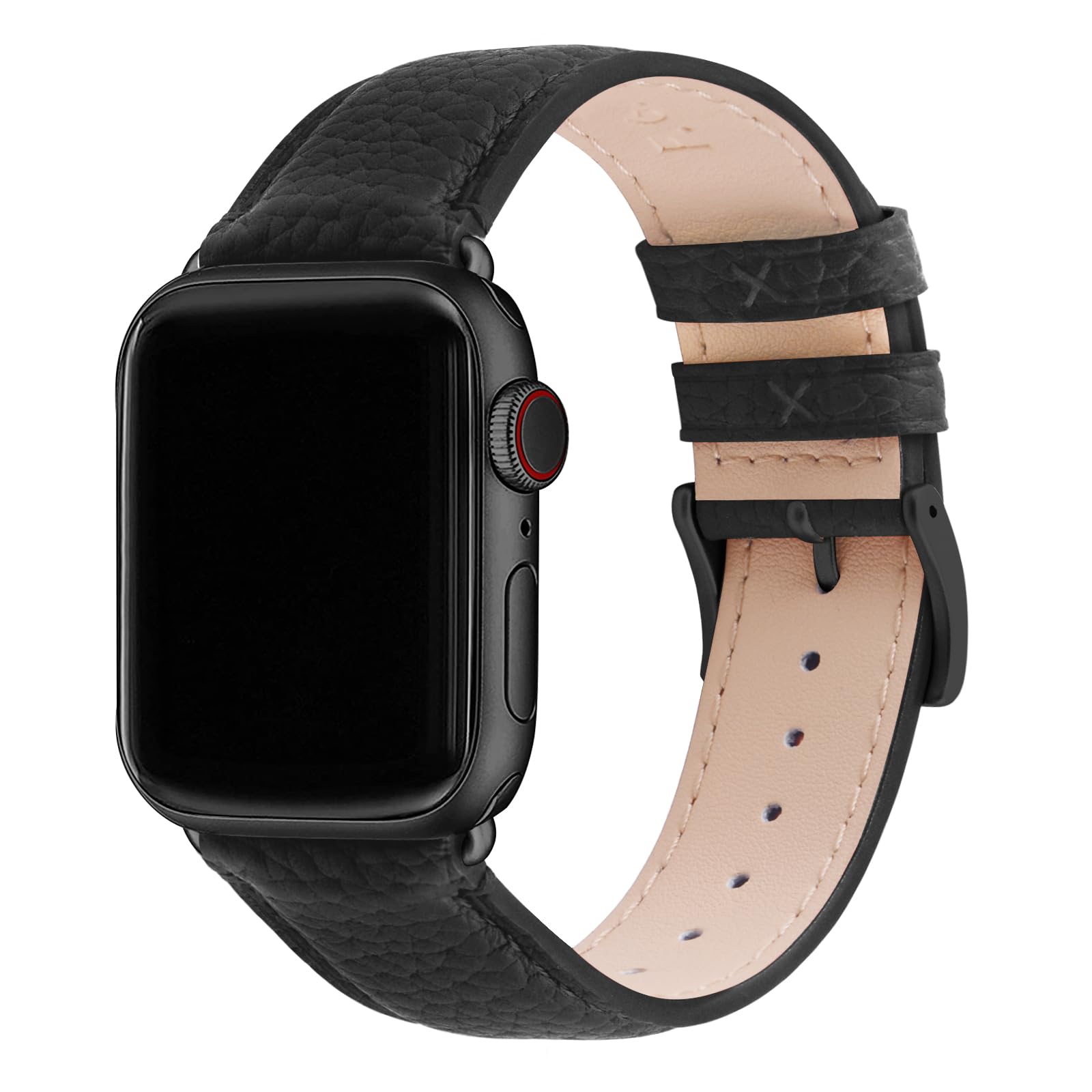 Fullmosa Leather Bands Compatible with Apple Watch Band 38mm 40mm 41mm, Dressy Chic iWatch Strap with Case for iWatch Series 9 8