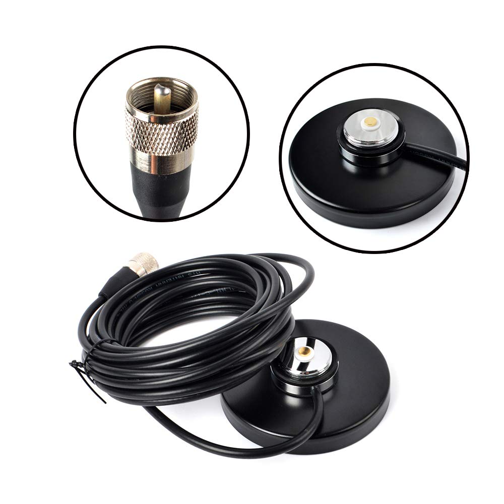 Hyshikra Dual Band Nmo Antenna, 21Inches 144/430Mhz Vhf Uhf Whip Antenna With Nmo Magnetic Mount Magnet Base 5Meter(16.4Ft) Rg58