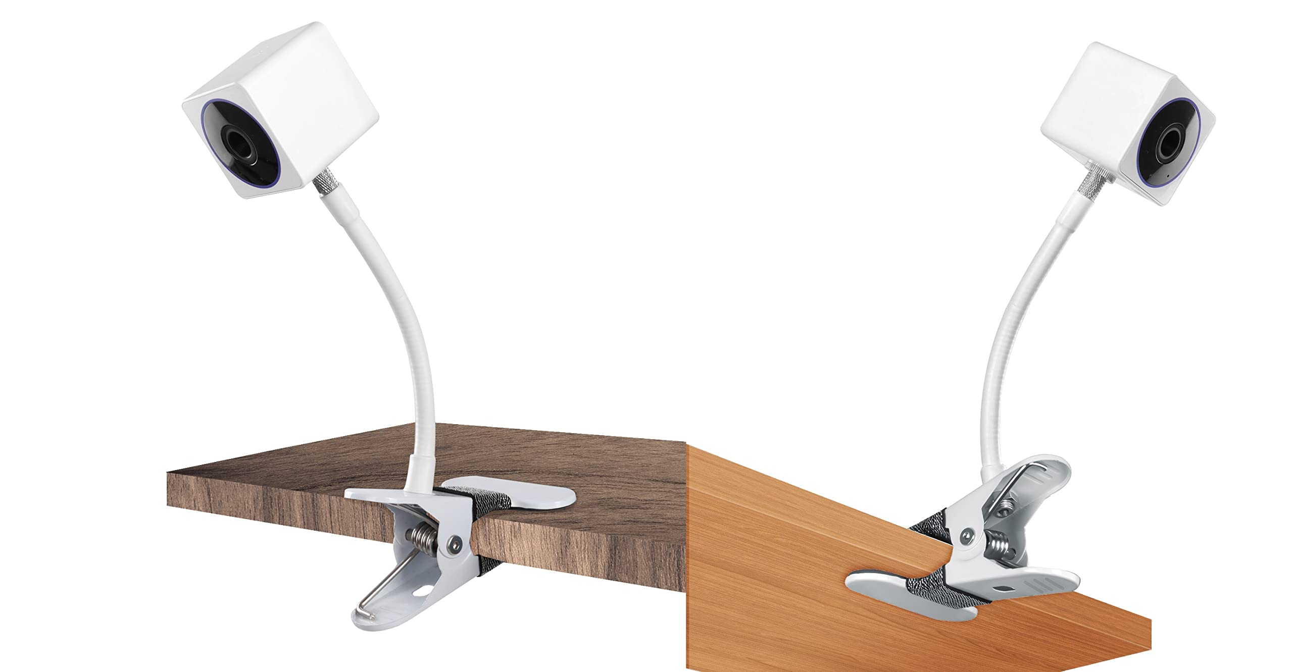 Okemeeo Gooseneck Camera Mount For Wyze Cam Og/V3/V3 Pro/Pan V3/Pan V2/Pan V1/Wyze Battery Cam Pro And More(Gooseneck Clip,2 Pack)