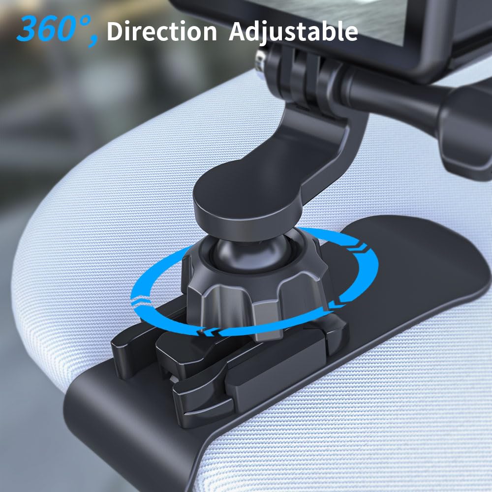 Skezn Upgrade Car Sun Visor Mount, Vlog/Video Holder Compatible With Gopro Hero 13/12/11/10/9/8 Black, Insta360, Dji Action 4/3 And More (1.8 * 3.7 * 2.8 In)