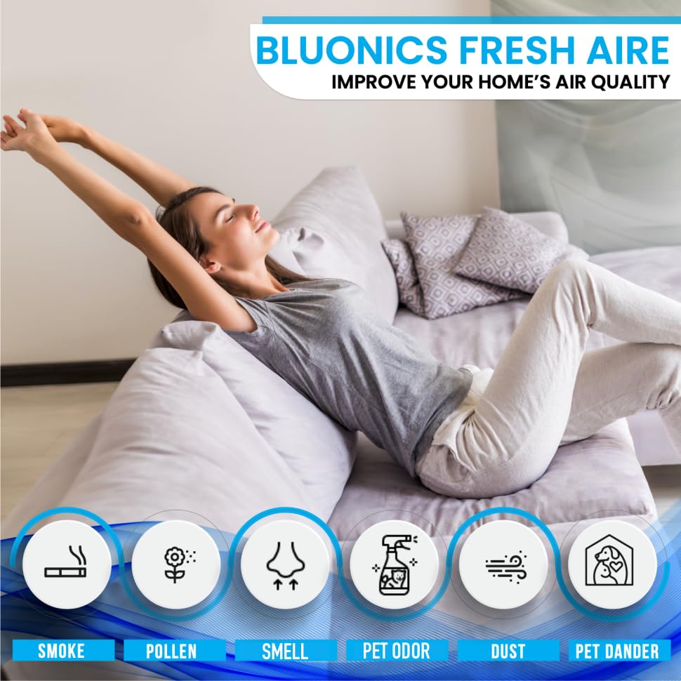 Bluonics Fresh Aire 4 Pack Water Air Washer, Night Light 7 Led Changing Colors & White Noise With A Bottle Of Lavender Fragrance