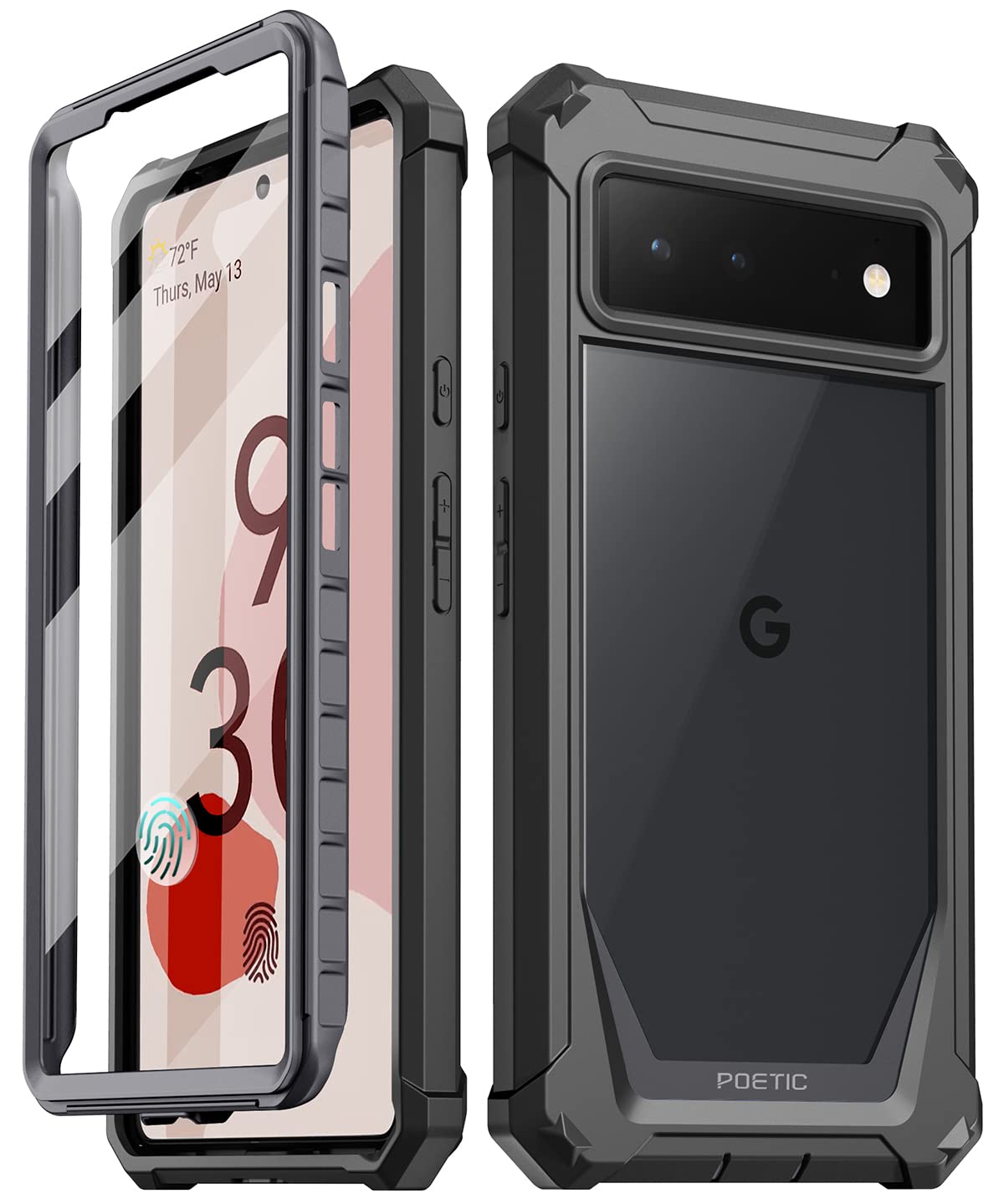 Poetic Guardian Series Case [Mil Grade Drop Tested] Designed For Google Pixel 6 5G, Built In Screen Protector Work With Fingerpr