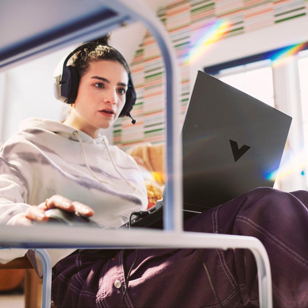 HP Victus 15 Gaming Laptop 15.6' FHD IPS 144Hz AMD 7000 Ryzen 5 7535HS (Beats i7 11800H) GeForce RTX 2050 4GB Graphic Backlit USB C B&O Win11 Black + HDMI Cable (32GB RAM | 1TB SSD)