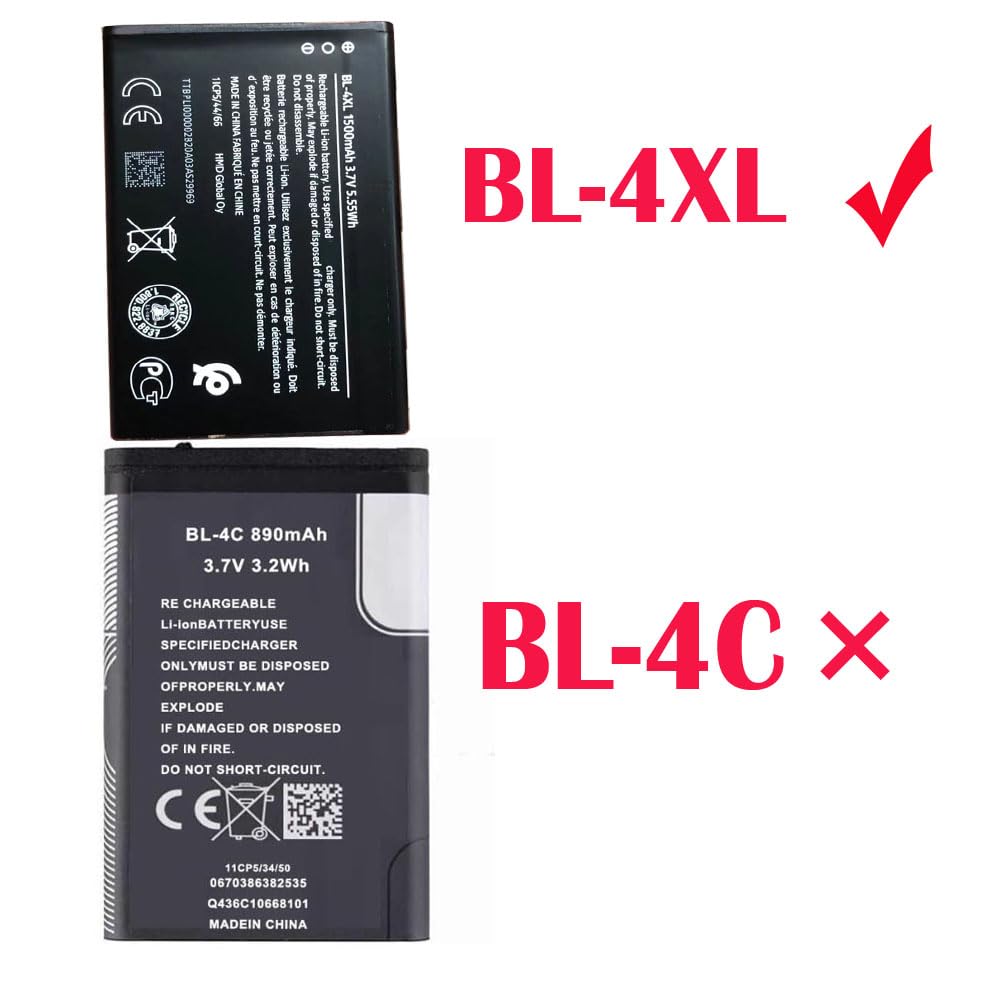 Powerforlaptop Replacement 3.7V 1500Mah 5.55Wh Bl 4Xl Bl4Xl Battery Compatible With No Kia 6300 4G/8000 Ta 1324 Bl 4Xl 1Icp5/44/