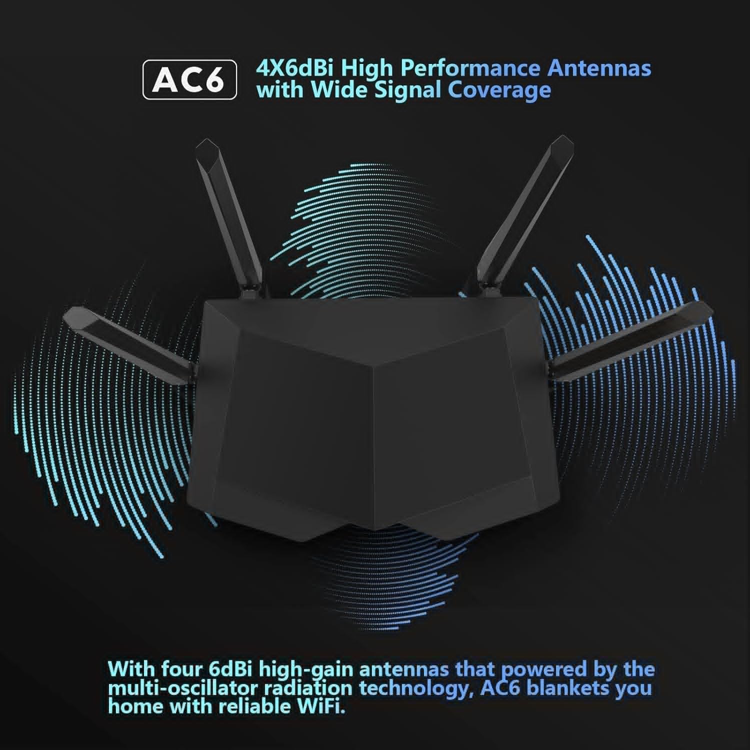 Tenda Ac1200 Smart Wifi Router, High Speed Dual Band Wireless Internet Router With Smart App, 4 X 100 Mbps Fast Ethernet Ports,