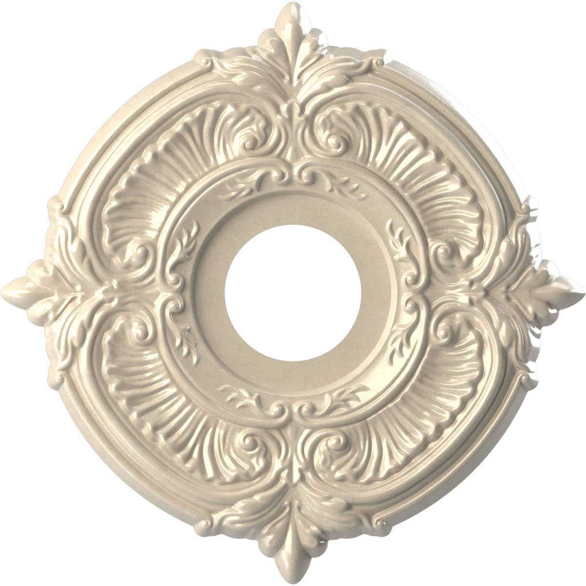 Ekena Millwork Cmp13Atepe Attica Thermoformed Pvc Ceiling Medallion (Fits Canopies Up To 5''), 13''Od X 3 1/2''Id X 3/4''P, Univ