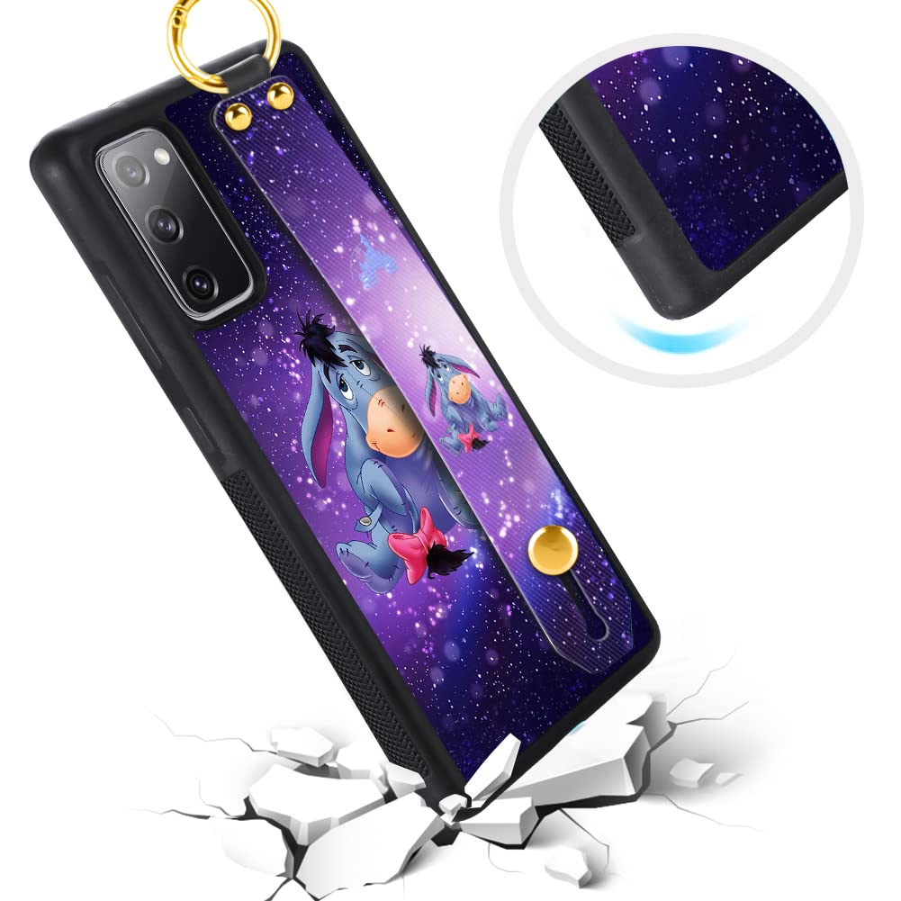 Cuwana Cartoon Case For Samsung Galaxy S20 Fe 5G Case 6.5 Inch Cute Purple Eeyore Cartoon Character Design With Lanyard Wrist St