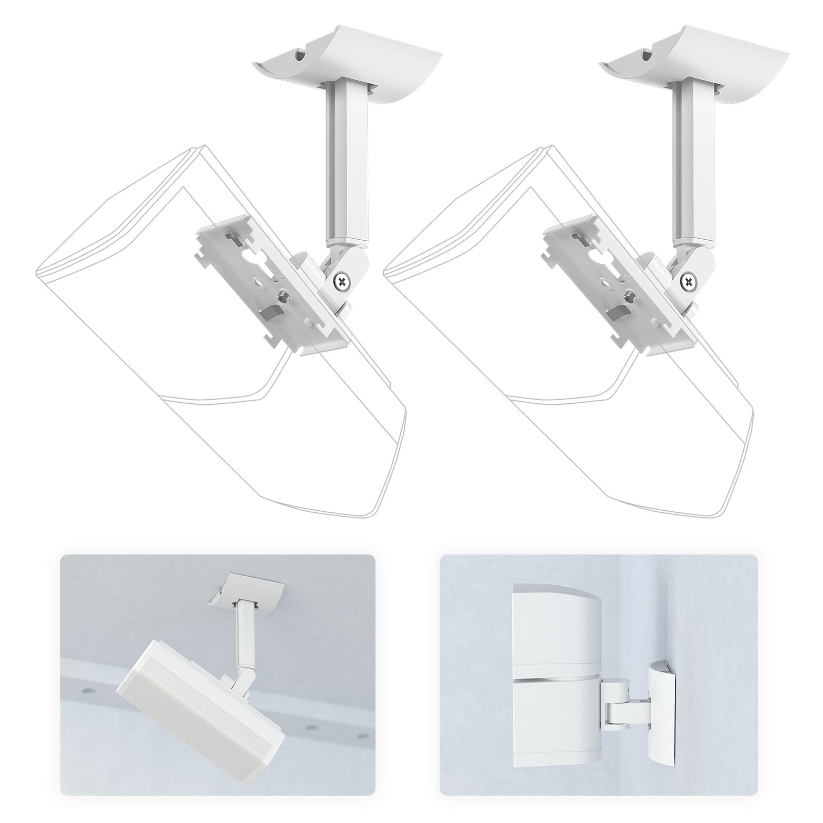 2 Pack Speaker Wall Mount Brackets For Bose Ub 20, Ub 20 Series Ii, Wall Mount Ceiling Bracket For Lifestyle 600 St535 St525 St5