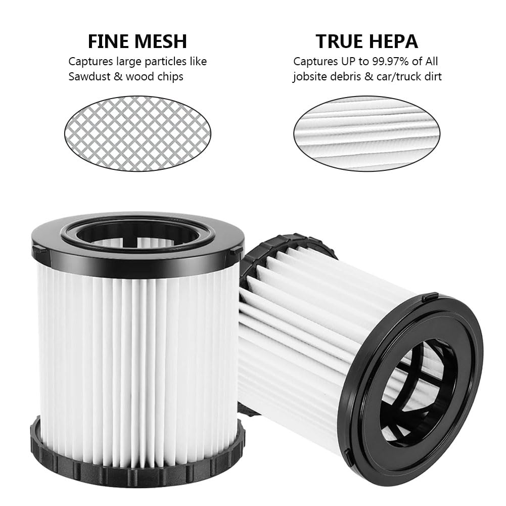 2 Pcs Dcv5801H Vacuum Hepa Replacement Filter For Dewalt Dcv580 (Cordless) Dcv581H Dcv5801H Wet/Dry Vacuum, Washable And Reusabl