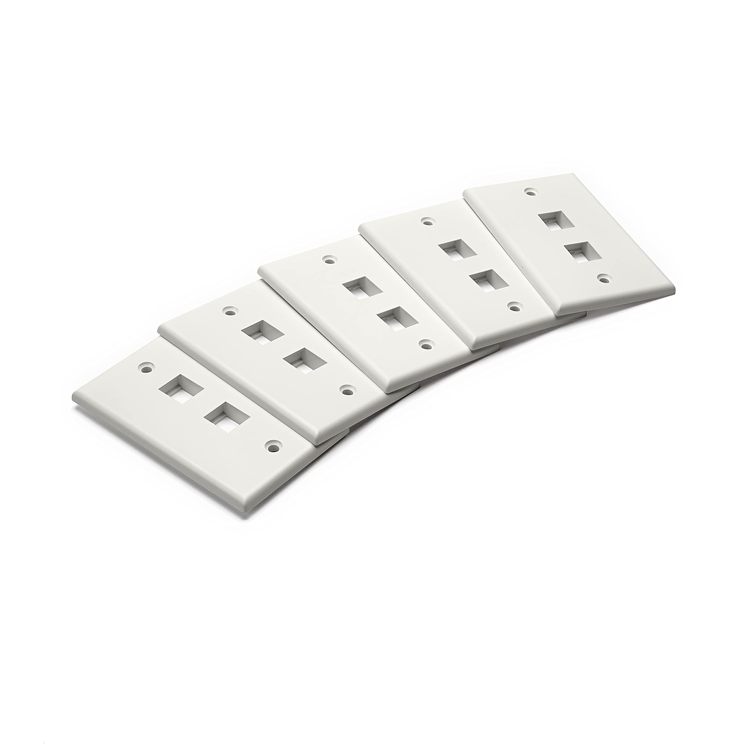 Truecable 2 Port Single Gang Keystone Wall Plate, Ul Listed, Low Profile Design, Universally Compatible With Modular Ethernet, A