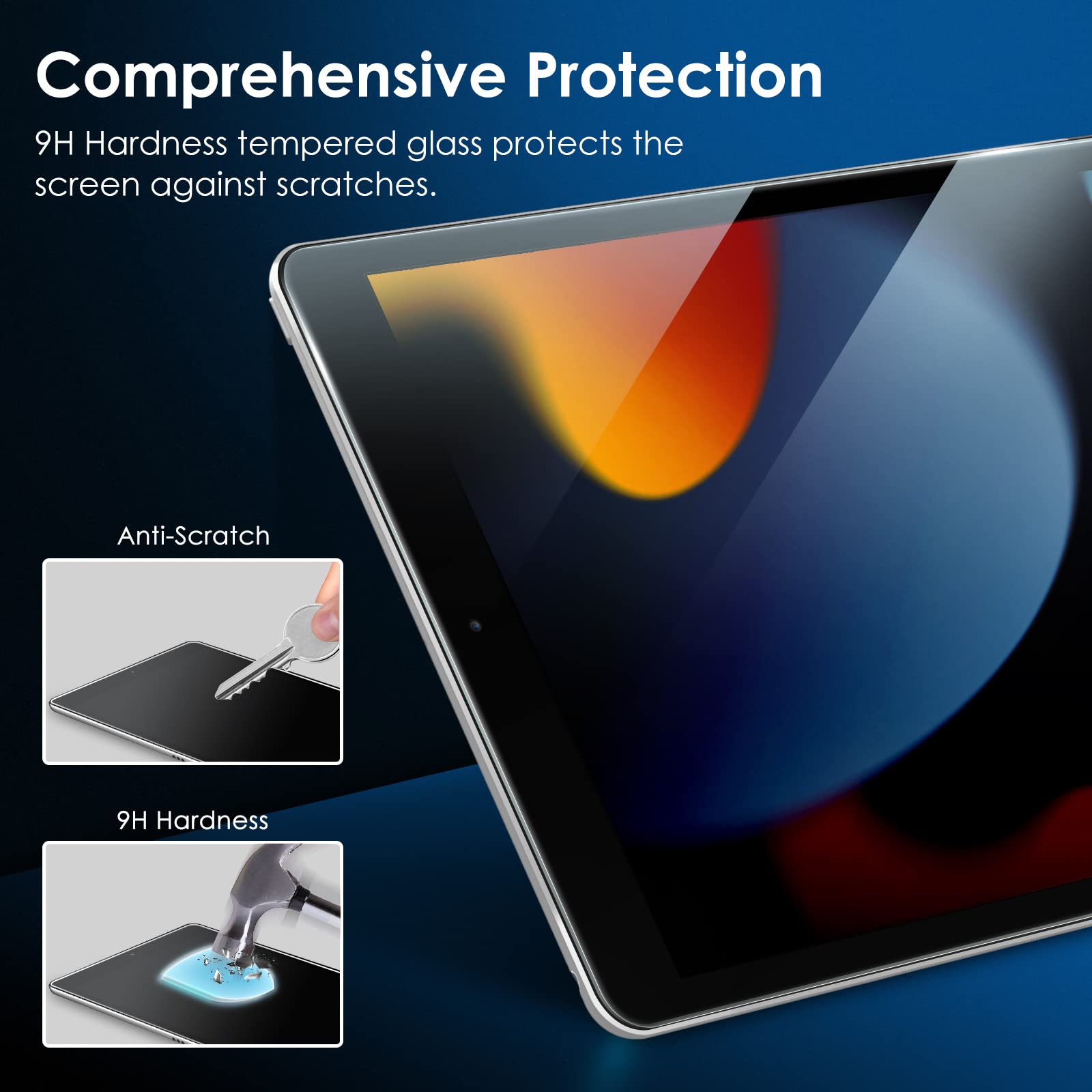 Jetech One Touch Install Screen Protector For Ipad 10.2-Inch (9Th/8Th/7Th Generation, 2021/2020/2019), Tempered Glass Film With