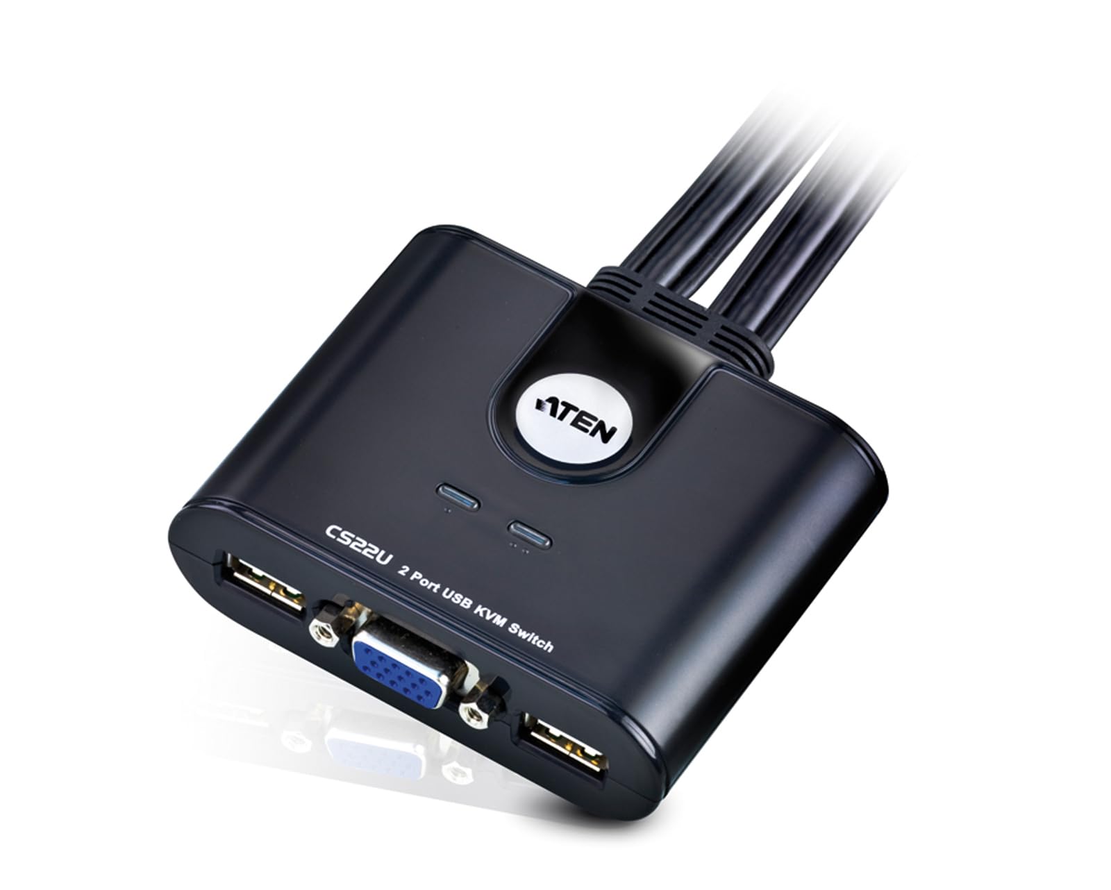 Aten 2-Port Usb 2.0 Cable-Built-In Kvm Switch Cs22U