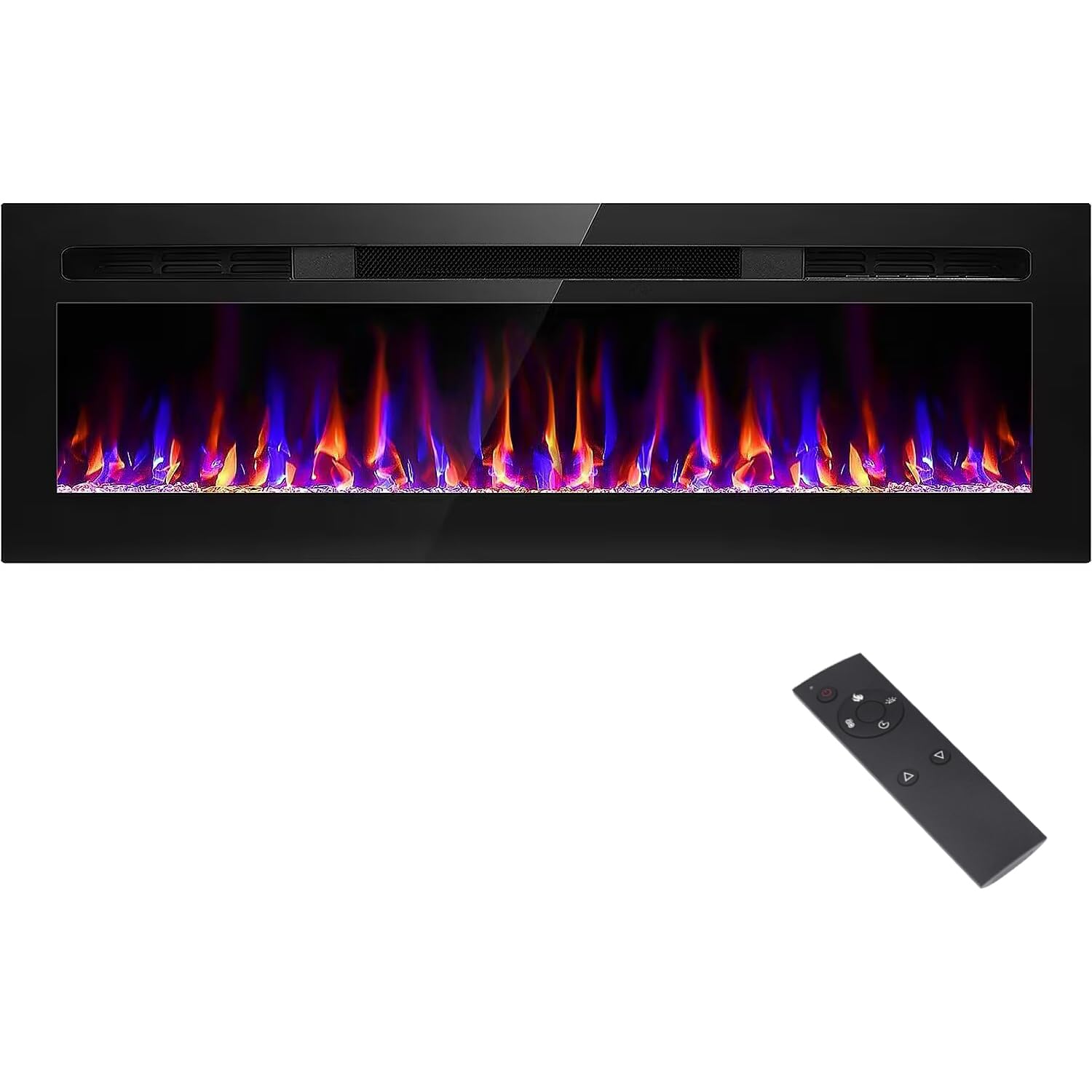 60 Inch Electric Fireplace Recessed And Wall Mounted, Fireplace Heater And Linear Fireplace, Ultra Thin Electric Fireplace, Low 