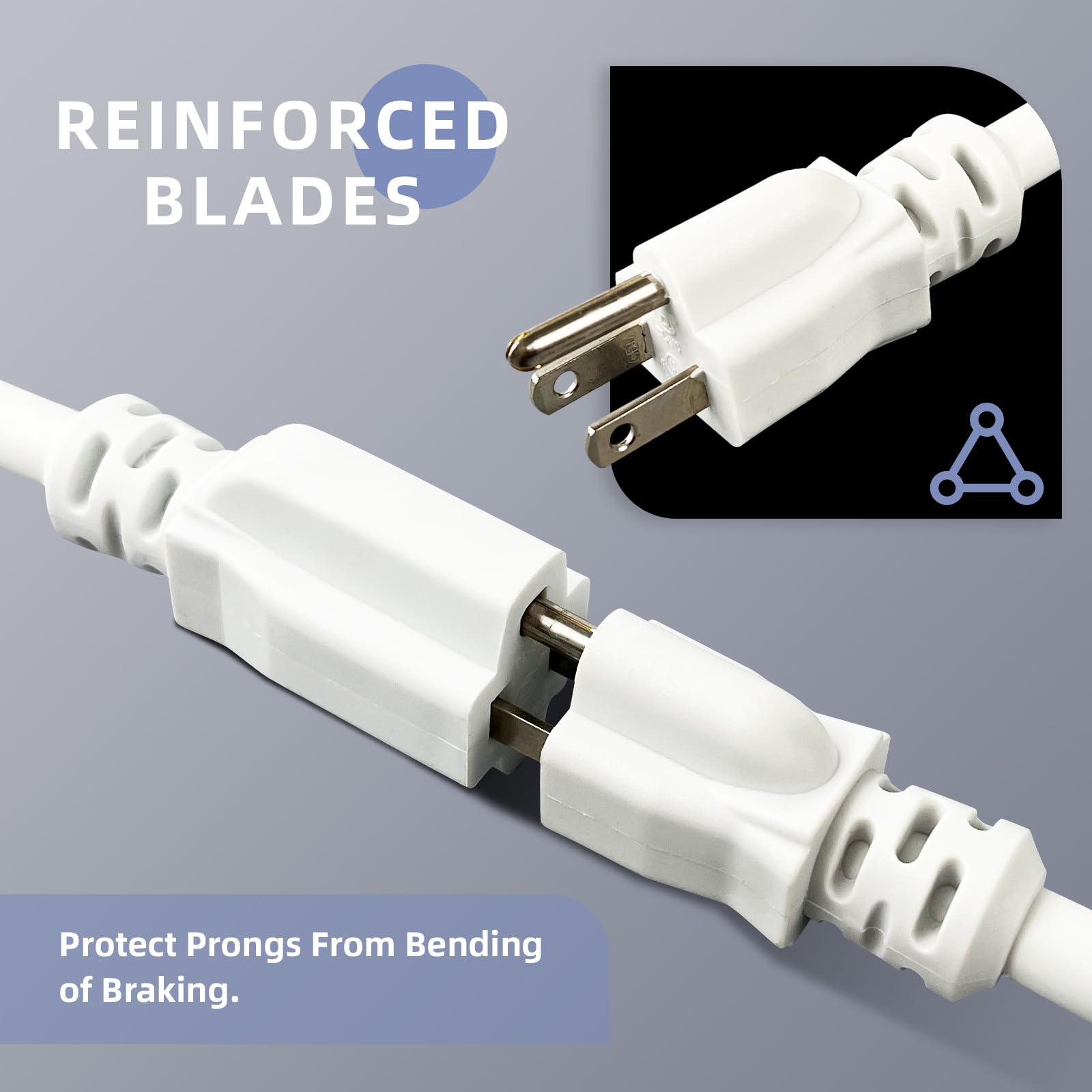 Ep 15 Ft Outdoor Extension Cord, 12/3 Sjtw Heavy Duty Extension Cable With 3 Prong Grounded Plug, 15 Amp Power Cord For Lawn, Ga