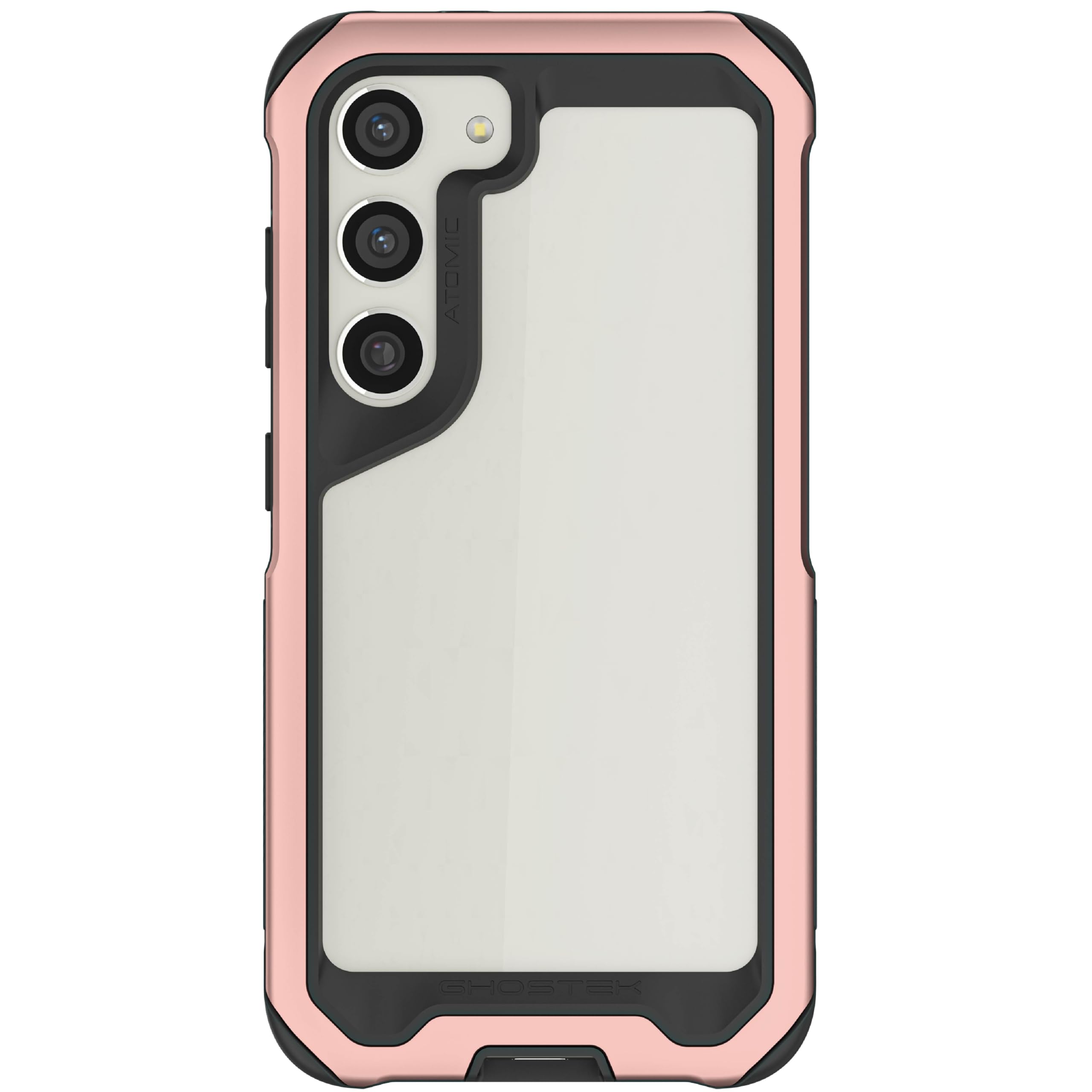 Ghostek ATOMIC slim Galaxy S23 Case for Women Girls with Clear Back and Lightweight Aluminum Bumper for Heavy Duty Protection Pr