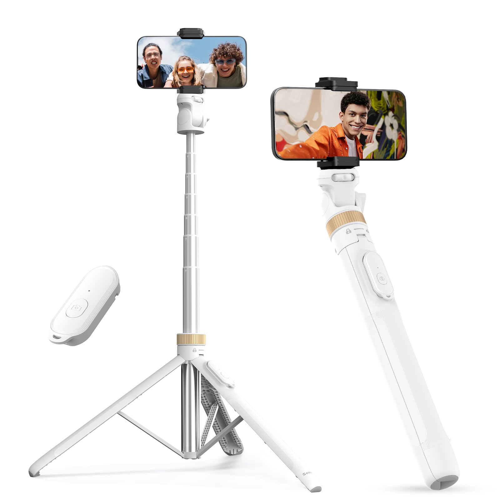 Sensyne 72'' Phone Tripod, Extendable Tripod For Iphone & Selfie Stick With Detachable Phone Holder & Wireless Remote, Iphone Tr