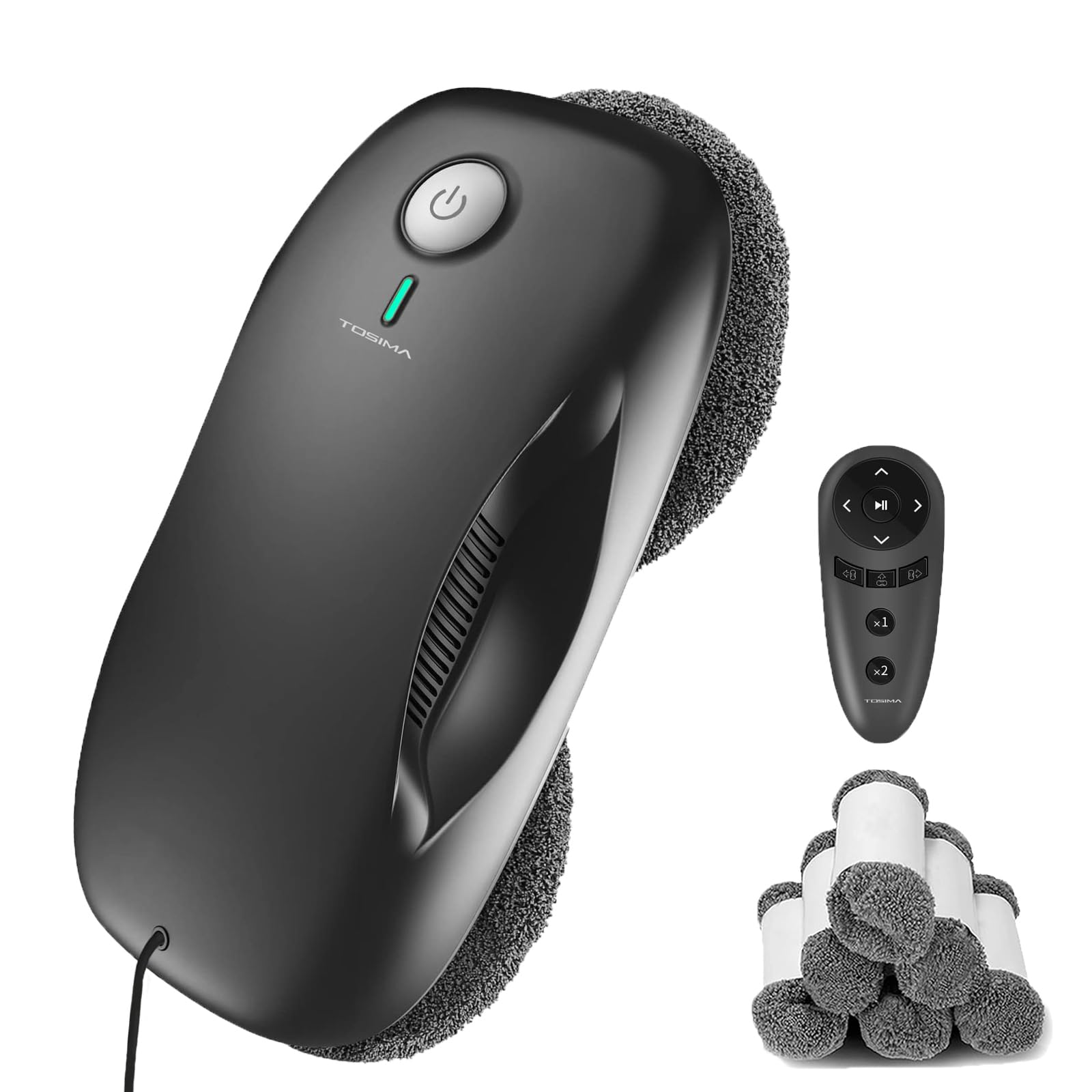 Tosima Window Cleaning Robot W2, Automatic Cleaning with Intelligent Path Planning, 3800Pa Suction Power, Edge Detection Technol