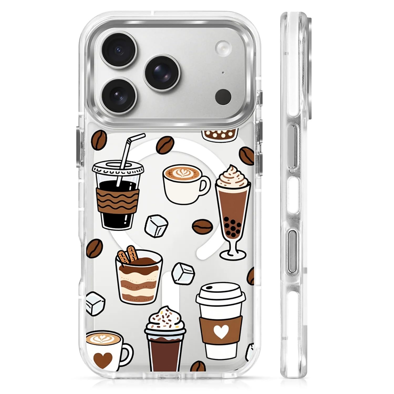 casesok for iPhone 17 Pro Case Compatible with Magsafe,Clear Aesthetic Design Cute for Girls Women,Anti-Drop Protective Hard Pho